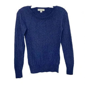 Merona Blue Wool & Rabbit Hair Blend Cable Knit Sweater